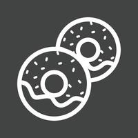 Doughnuts Line Inverted Icon vector