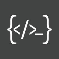 icono de línea de programación invertida vector