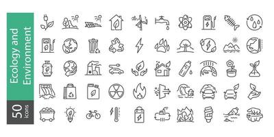 Ecology and Environment icon set vector