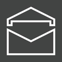 Open Envelope Line Inverted Icon vector