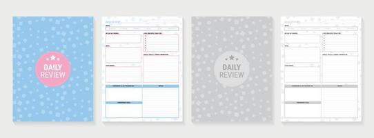 Daily Review Planner Template vector