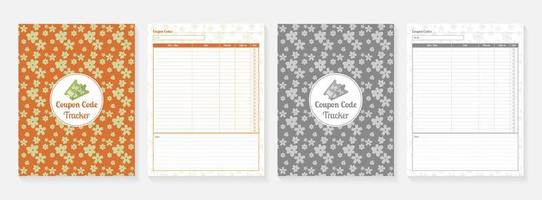 Coupon Code Tracker with Flower Background vector