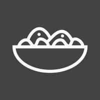 Salad Bowl Line Inverted Icon vector