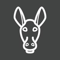 icono de línea de cara de burro invertida vector