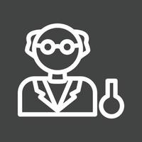 Scientist Line Inverted Icon vector