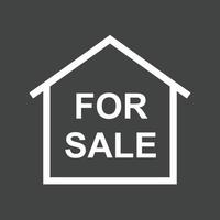 For Sale House Line Inverted Icon vector