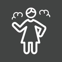 Angry Woman Line Inverted Icon vector