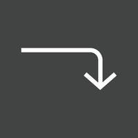 Turn Down Line Inverted Icon vector