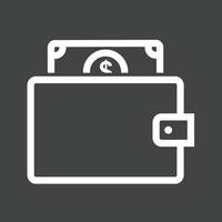 Money in Wallet Line Inverted Icon vector