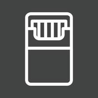 Packet of Cigarettes Line Inverted Icon vector