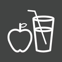 icono de línea de jugo de manzana invertida vector