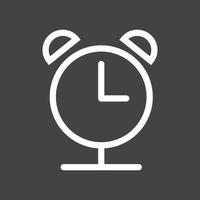 icono de línea de reloj de alarma invertida vector