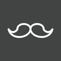 icono de línea de bigote invertida vector