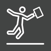 Businessman Jumping Line Inverted Icon vector