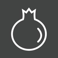 Pomegranate Line Inverted Icon vector