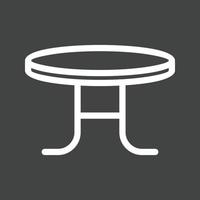 icono de línea de mesa de café invertida vector