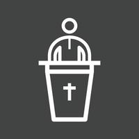 Speaking on Funeral Line Inverted Icon vector