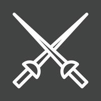 Fencing Swords Line Inverted Icon vector
