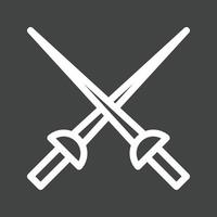 Fencing Swords Line Inverted Icon vector