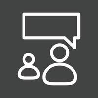 One Person Talking Line Inverted Icon vector