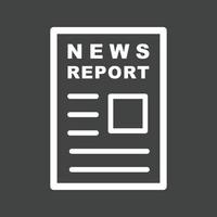 News Report Line Inverted Icon vector