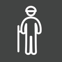 Security Guard Line Inverted Icon vector