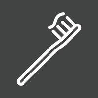 Toothbrush Line Inverted Icon vector