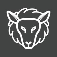 Lamb Face Line Inverted Icon vector