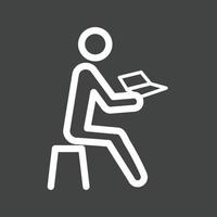 Man Reading Storybook Line Inverted Icon vector