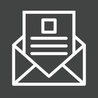 leer línea de correo icono invertido vector