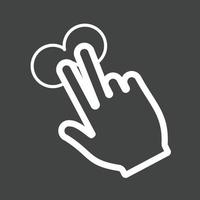 Two Fingers Tap Line Inverted Icon vector