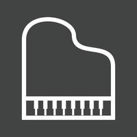 Grand Piano Line Inverted Icon vector