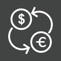 Currency Exchange Line Inverted Icon vector