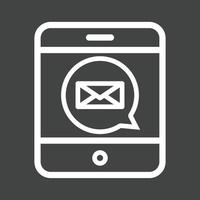 Text Message I Line Inverted Icon vector