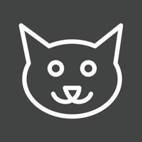 Cat Face Line Inverted Icon vector