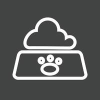 Cat Food Line Inverted Icon vector