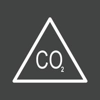 icono de línea de dióxido de carbono invertida vector