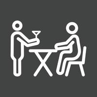 Waiter Serving Line Inverted Icon vector