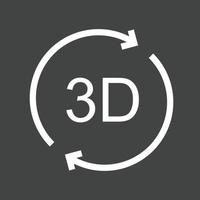 3D Rotation Line Inverted Icon vector