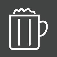 icono de línea de cerveza invertida vector