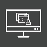 Secure Code Line Inverted Icon vector