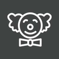 Clown Line Inverted Icon vector
