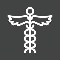 signo médico línea i icono invertido vector