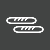 French Bread Line Inverted Icon vector