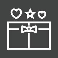 Open Gift Line Inverted Icon vector