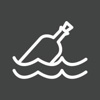 Bottle in Water Line Inverted Icon vector