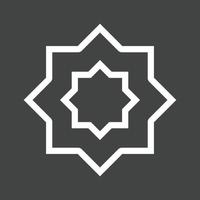 Islamic Star Line Inverted Icon vector