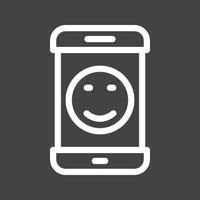 Happy Face Line Inverted Icon vector