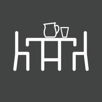 Dinner Table Line Inverted Icon vector