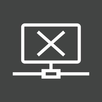 Disconnected Network Line Inverted Icon vector